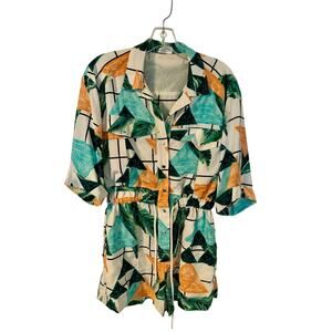 Bobbles & Lace Printed Romper Size Small Tropical Print Cruise Beach Summer